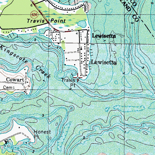 Topographic Map of Lewisetta Marina, VA