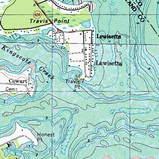 Topographic Map of Lewisetta Marina, VA
