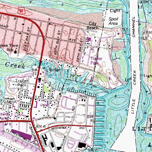 Topographic Map of Little Creek Marina, VA