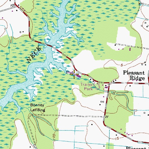 Topographic Map of West Neck Marina, VA
