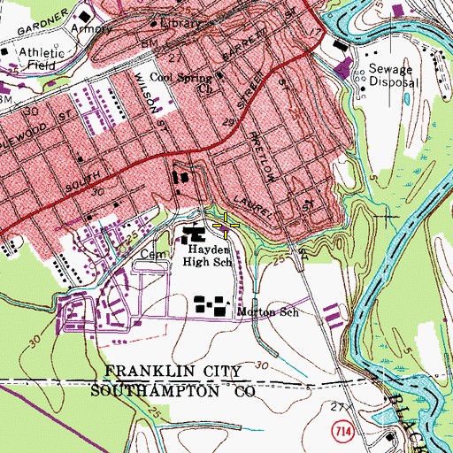 Topographic Map of Martin Luther King Jr Community Center, VA