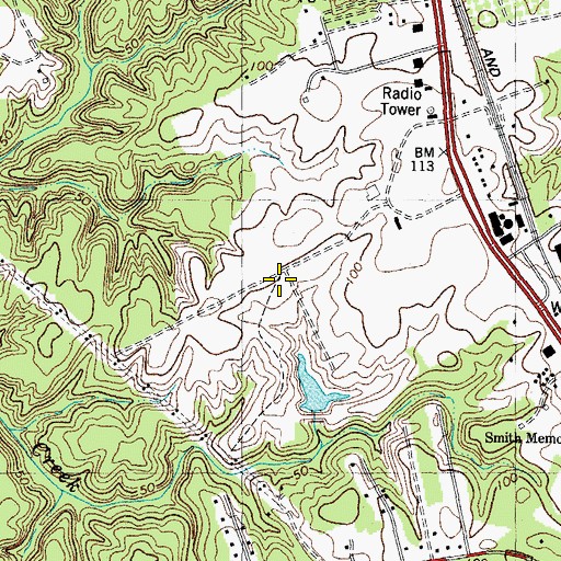 Topographic Map of Colonial Heritage Golf Club, VA