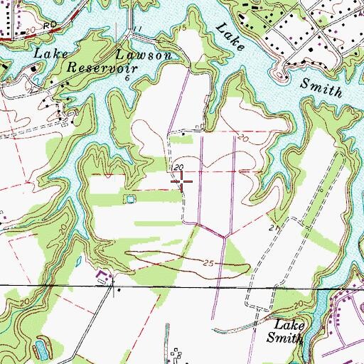 Topographic Map of Cypress Point Golf Club, VA
