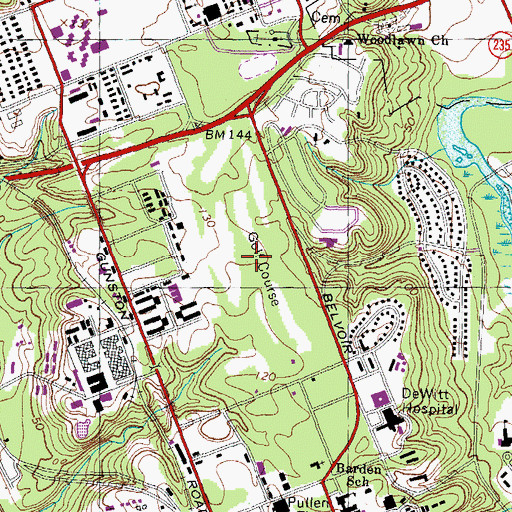 Topographic Map of Fort Belvoir South Golf Course (historical), VA