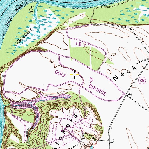 Topographic Map of Four Winds Club, VA