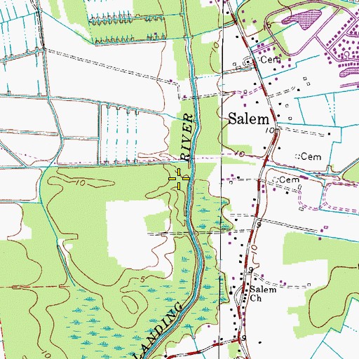 Topographic Map of Honey Bee Golf Course, VA
