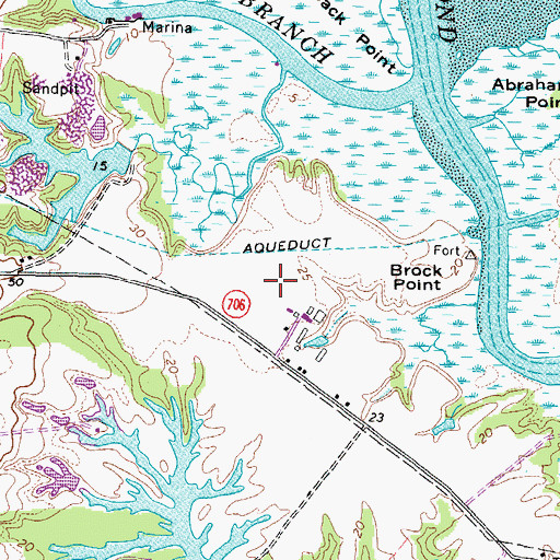 Topographic Map of Nansemond River Golf Club, VA