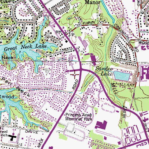 Topographic Map of Church of the Holy Family, VA
