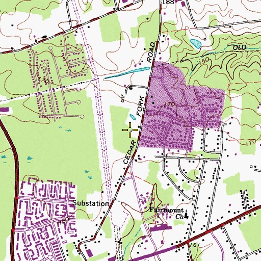 Topographic Map of East Gate Baptist Church, VA