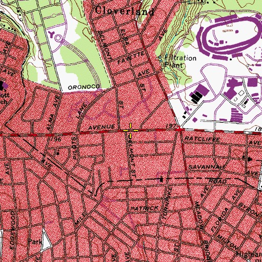 Topographic Map of Essex Village Evangelistic Church, VA
