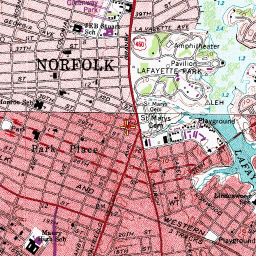 Topographic Map of Faith Community Church, VA