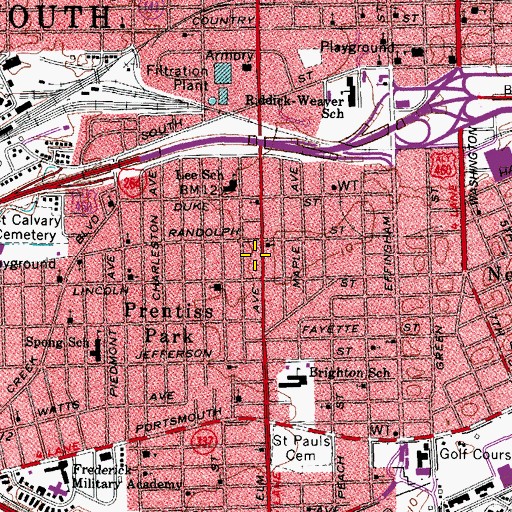 Topographic Map of Faith Evangelical Church, VA