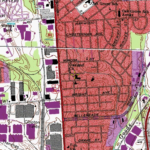 Topographic Map of Faith Gospel Temple Church of God in Christ, VA