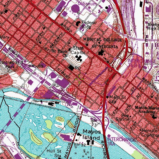 Topographic Map of First Church of Christ Scientist, VA
