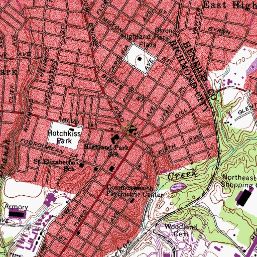 Topographic Map of Fresh Anointing Cathedral Church of God in Christ, VA