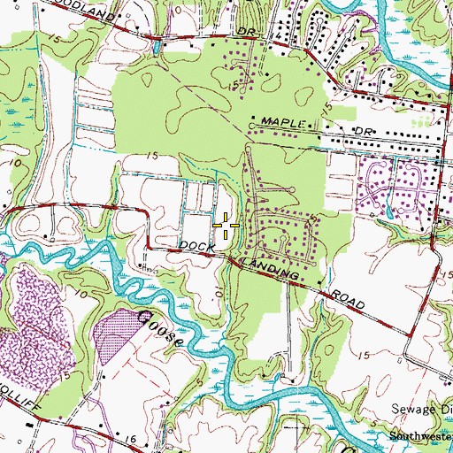 Topographic Map of Grace Bible Church of Chesapeake, VA