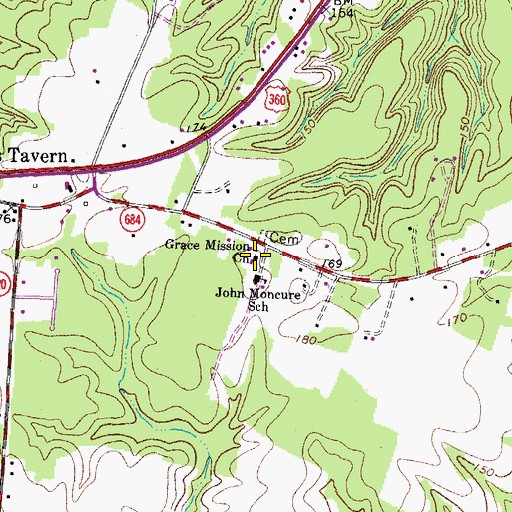 Topographic Map of Grace Episcopal Church, VA