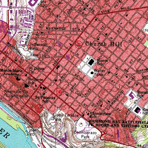 Topographic Map of Harvest Gathering Church of God in Christ, VA