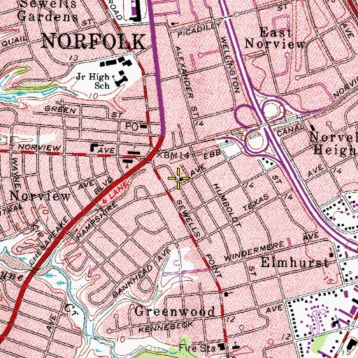 Topographic Map of Holy Spirit Association for the Unification of One World Christianity Church of Norfolk, VA