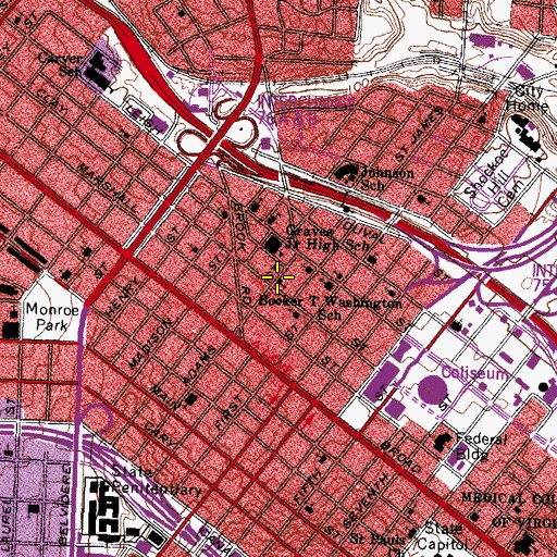 Topographic Map of Hood Temple African Methodist Episcopal Zion Church, VA