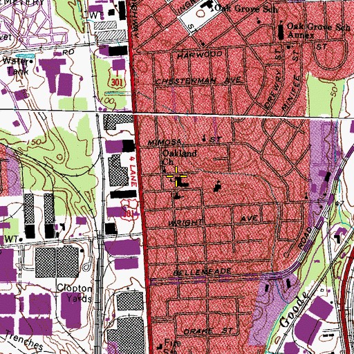 Topographic Map of Immanuel Pentecostal Church, VA