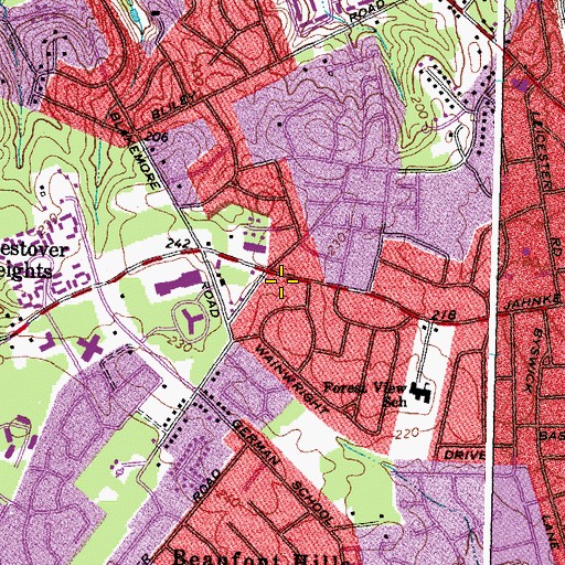 Topographic Map of Jahnke Road Baptist Church, VA