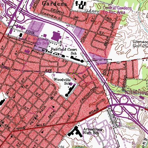 Topographic Map of Jerusalem Baptist Church, VA