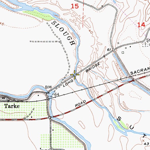Topographic Map of Long Bridge, CA