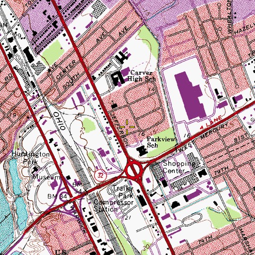 Topographic Map of Joy Church, VA