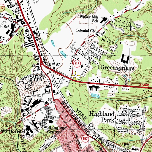 Topographic Map of Liberty Worship Center, VA