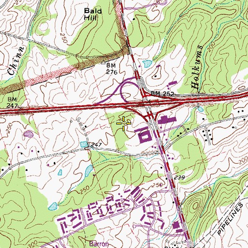 Topographic Map of Manassas Mosque, VA