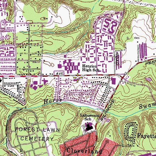 Topographic Map of Meadowood Church of God, VA