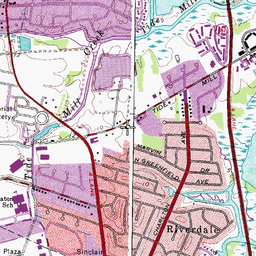 Topographic Map of Mosque and Islamic Center of Hampton Roads, VA