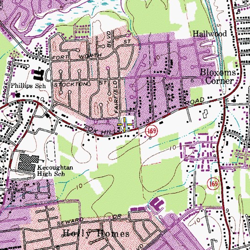 Topographic Map of New Bethel Cathedral Church of God in Christ, VA