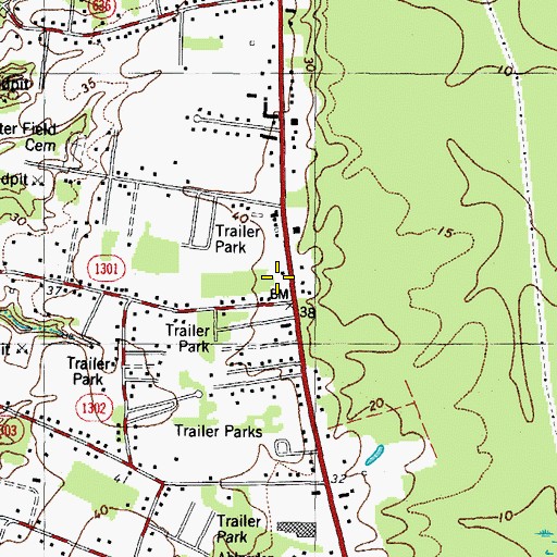 Topographic Map of New Life Church of God, VA