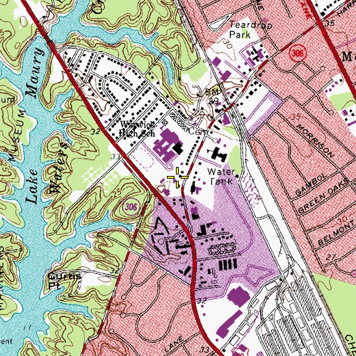 Topographic Map of New Life Hispanic Church, VA
