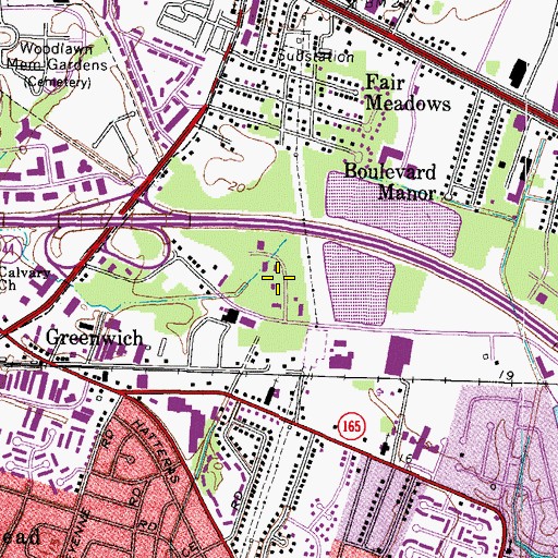 Topographic Map of New Life of Virginia Beach, VA