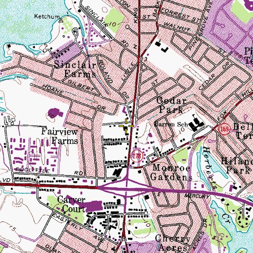 Topographic Map of New Living Well Bible Church, VA