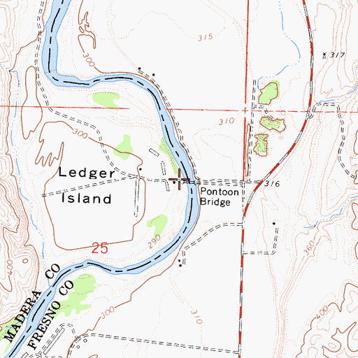 Topographic Map of Pontoon Bridge, CA