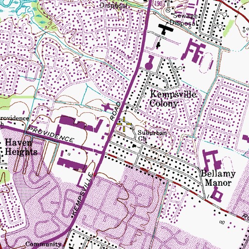 Topographic Map of Virginia Beach County Public Library Kempsville Area Library, VA
