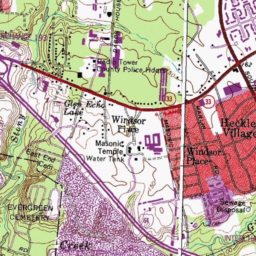 Topographic Map of Allen E Roberts Masonic Museum, VA