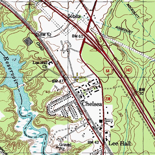 Topographic Map of Lee Hall Mansion Museum, VA