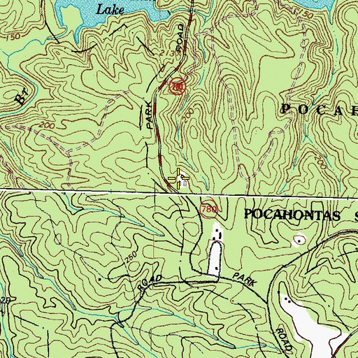 Topographic Map of Pocahontas State Park Museum, VA