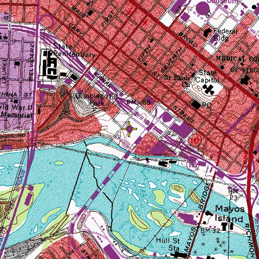 Topographic Map of United States Federal Reserve Money Museum, VA