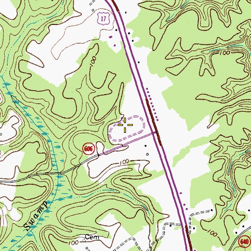 Topographic Map of Virginia Motor Speedway, VA
