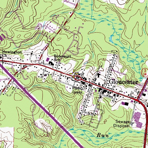 Topographic Map of Gloucester County Office Building 2, VA