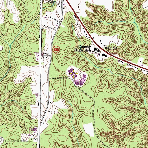 Topographic Map of Town of Warsaw Aerated Lagoons, VA