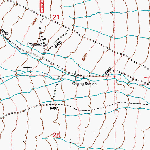 Topographic Map of Middle Creek, NV