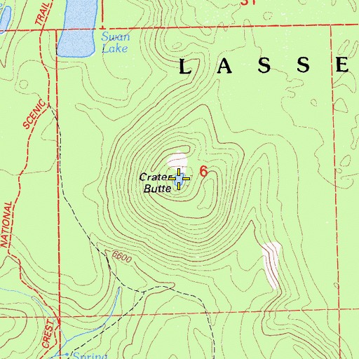 Topographic Map of Crater Pool, CA