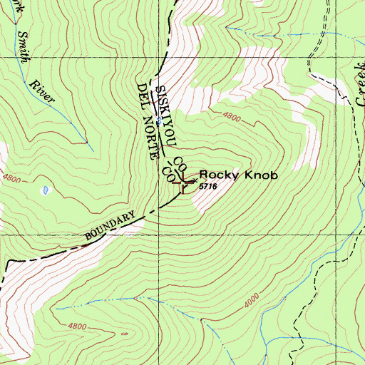 Topographic Map of Rocky Knob, CA